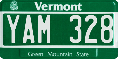 VT license plate YAM328