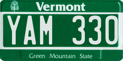VT license plate YAM330