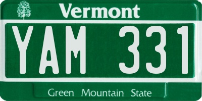 VT license plate YAM331