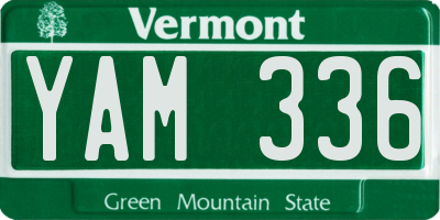VT license plate YAM336