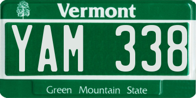 VT license plate YAM338