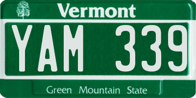VT license plate YAM339