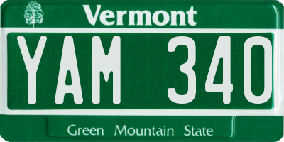 VT license plate YAM340