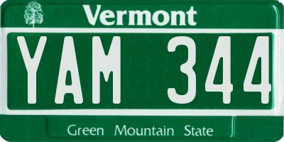 VT license plate YAM344