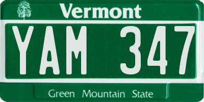 VT license plate YAM347