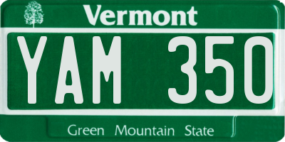 VT license plate YAM350