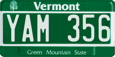 VT license plate YAM356