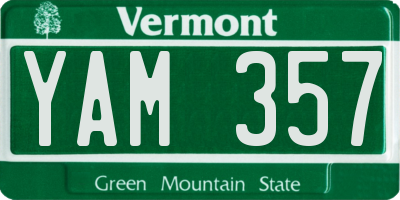 VT license plate YAM357