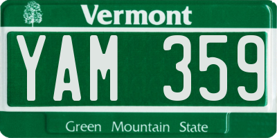 VT license plate YAM359