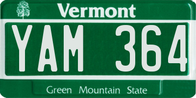 VT license plate YAM364