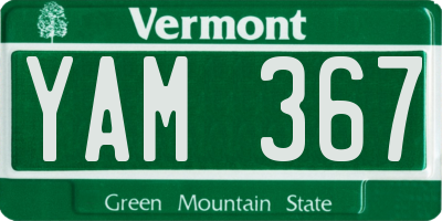 VT license plate YAM367