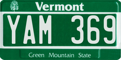 VT license plate YAM369