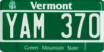 VT license plate YAM370