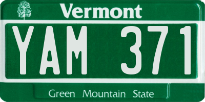 VT license plate YAM371