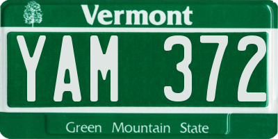 VT license plate YAM372