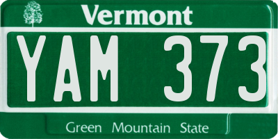 VT license plate YAM373