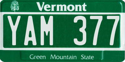 VT license plate YAM377
