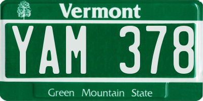 VT license plate YAM378