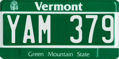 VT license plate YAM379