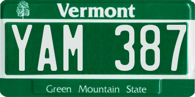 VT license plate YAM387