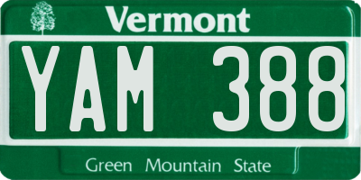 VT license plate YAM388