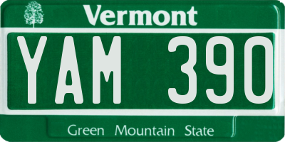 VT license plate YAM390