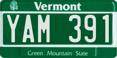 VT license plate YAM391