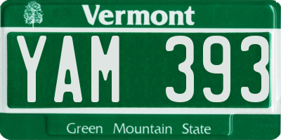VT license plate YAM393