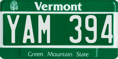 VT license plate YAM394