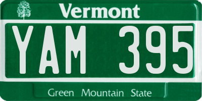 VT license plate YAM395
