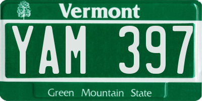 VT license plate YAM397