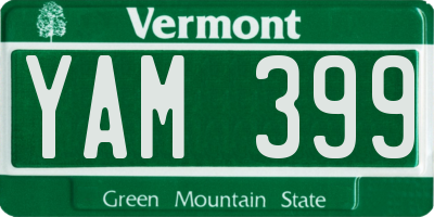 VT license plate YAM399