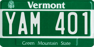 VT license plate YAM401