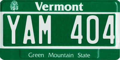 VT license plate YAM404