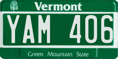 VT license plate YAM406
