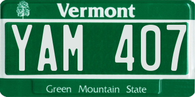 VT license plate YAM407