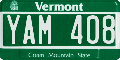 VT license plate YAM408
