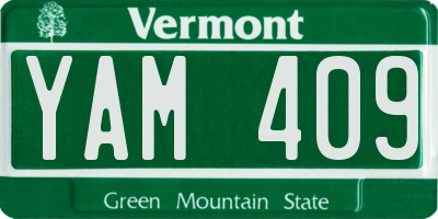 VT license plate YAM409