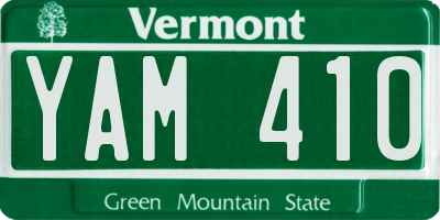 VT license plate YAM410