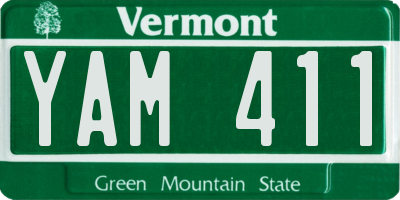VT license plate YAM411