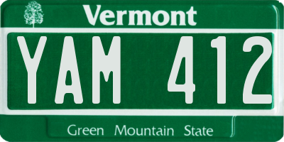 VT license plate YAM412
