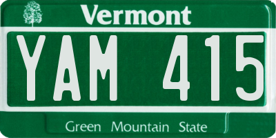 VT license plate YAM415