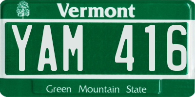 VT license plate YAM416