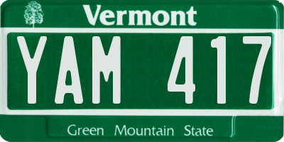 VT license plate YAM417