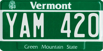 VT license plate YAM420