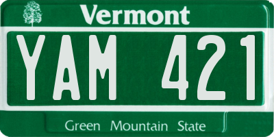 VT license plate YAM421