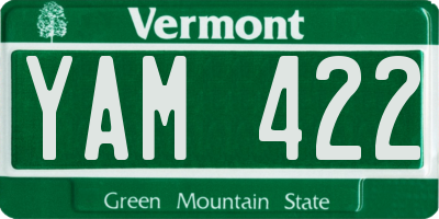VT license plate YAM422