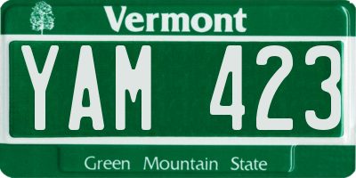 VT license plate YAM423