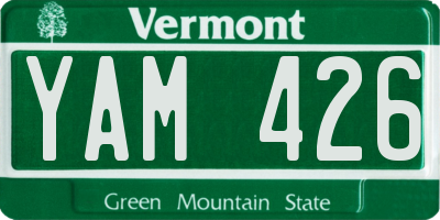 VT license plate YAM426