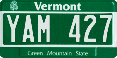 VT license plate YAM427